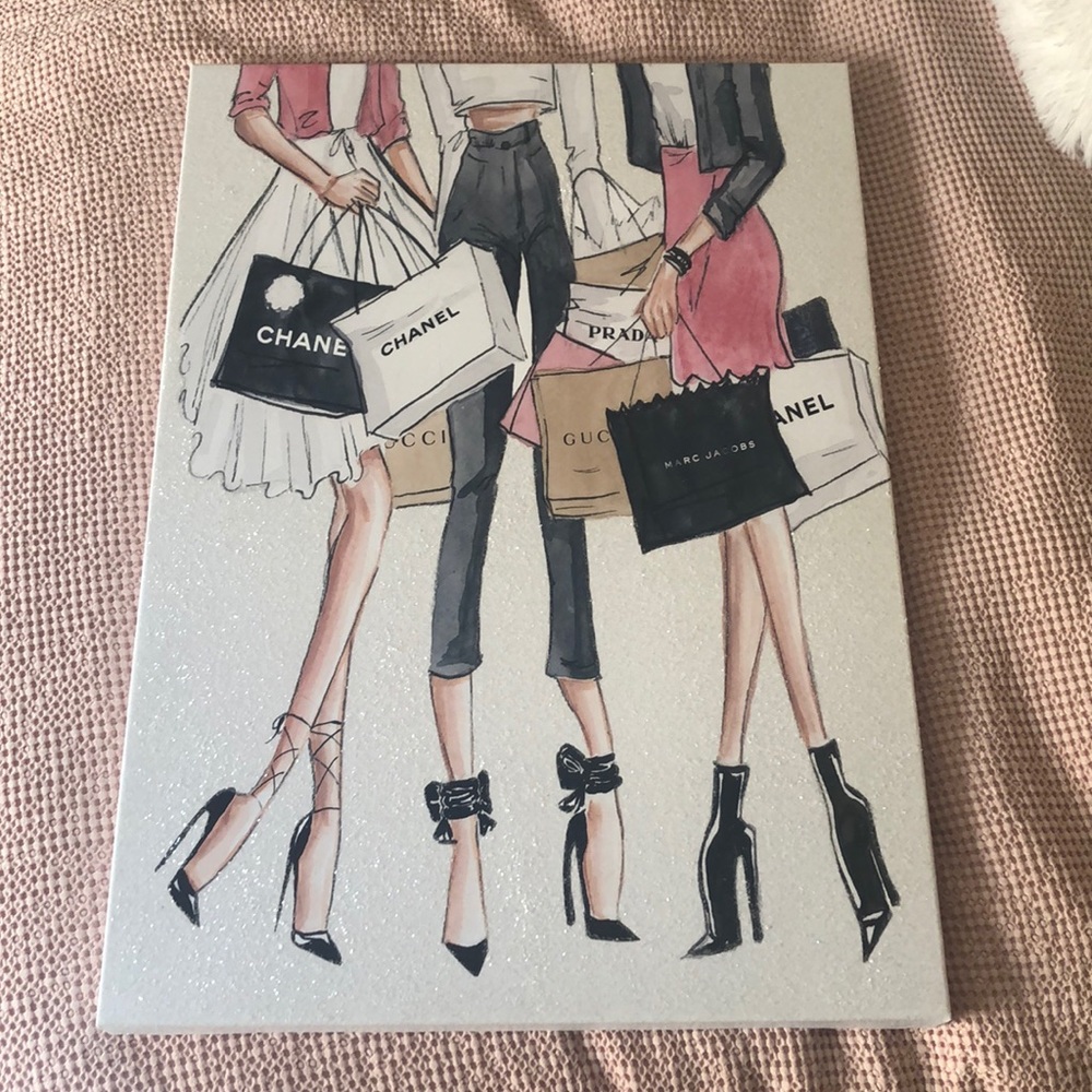 Designer Shopping Canvas Glittery